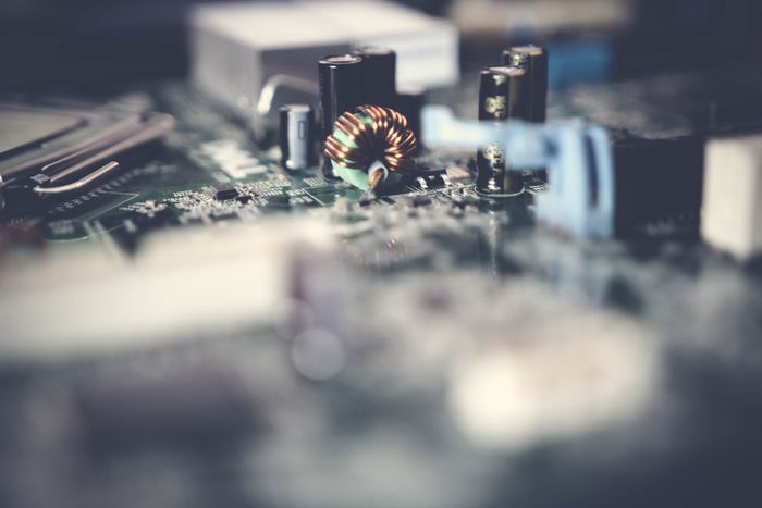 Components on a populated printed circuit board